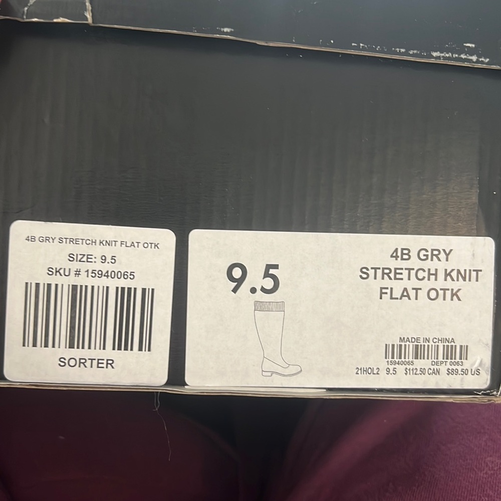 Torrid grey stretch knit flat boot